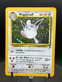 Pokemon TCG Wigglytuff 19/130 Base Set 2 Holo Rare Vintage WOTC - Image 1