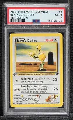 Blaine's Doduo 1st Ed. Pokemon Gym Challenge PSA 9 MINT 2000 - Image 1