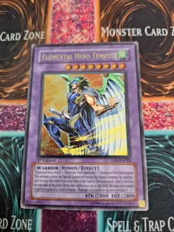 Yugioh Elemental Hero Tempest EEN-EN034 Ultimate Rare 1st Edition Lightly Played - Image 1