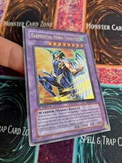 Yugioh Elemental Hero Tempest EEN-EN034 Ultimate Rare 1st Edition Lightly Played - Image 2
