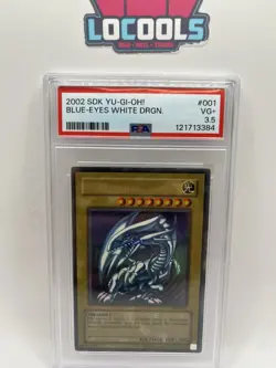 2002 YuGiOh - Blue-Eyes White Dragon SDK-001 - Ultra Rare - PSA 3.5 - Image 1