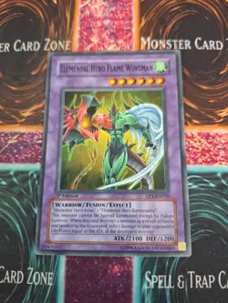 Yugioh Elemental HERO Flame Wingman DP1-EN010 Super Rare 1st Edition Near Mint - Image 1