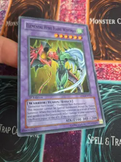 Yugioh Elemental HERO Flame Wingman DP1-EN010 Super Rare 1st Edition Near Mint - Image 2