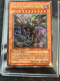 Yugioh Red-Eyes Darkness Dragon SD1-EN001 1st Edition Holo Ultra Rare - Image 1