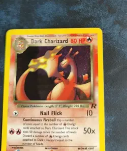 Dark Charizard 4/82 Holo Rare Team Rocket Vintage Pokemon Card WOTC 2000 - Image 3