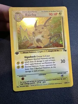 Raichu 1st Edition Holo Rare Fossil 1999 Pokemon Card #14 - Image 1
