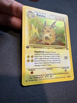 Raichu 1st Edition Holo Rare Fossil 1999 Pokemon Card #14 - Image 2