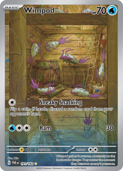 Wimpod 191/182 Sv04: Paradox Rift Holo Pokemon Card IR - Image 1