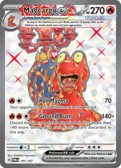 Magcargo ex 191/167 Sv06: Twilight Masquerade Holo Full Art Pokemon Card - Image 1