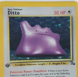 1999 Pokemon Fossil Ditto Holo 1st Edition PSA 6 WOTC TCG Card Rare - Image 2