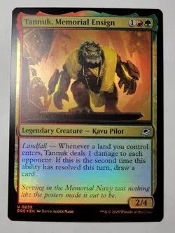 Tannuk, Memorial Ensign -Foil- Edge of Eternities Uncommon Kavu EOE 233 mtg NM/M - Image 1