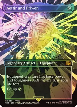 Aettir and Priwen Foil Borderless Final Fantasy MTG NM - Image 1