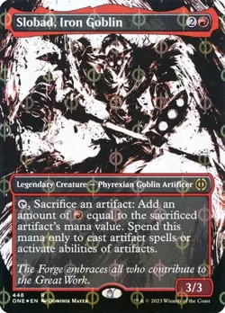 Slobad, Iron Goblin - Step-and-Compleat Foil Extended Art Showcase ONE LP MTG - Image 1