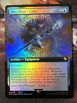 Blue Mages Cane - Extended Art FOIL - Final Fantasy #112 Rare, NM - Image 1