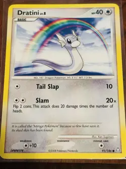 2008 City Championships Dratini 91/146 DP Legends Awakened Pokemon Card Rare HP - Image 1