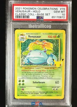 PSA 10 Pokemon 2021 Venusaur Holo 15 Celebrations 25th Anniversary classic coll. - Image 1