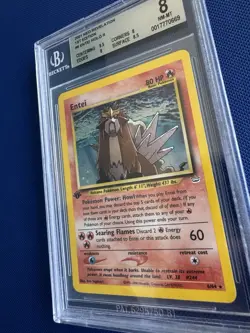 Entei Holo 1st Edition Neo Revelation BGS 8 Strong Pokemon ENG 2001 6/64 - Image 2