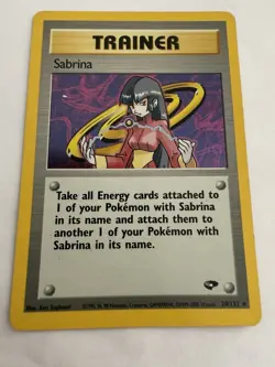 Pokemon TCG WOTC Sabrina Trainer Gym Challenge Holo Card 20/132 Nic On Holo - Image 1
