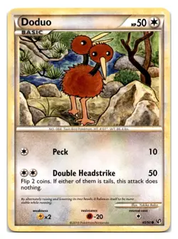 Pokemon Card HeartGold SoulSilver HS Undaunted Common Doduo 45/90 - Image 1