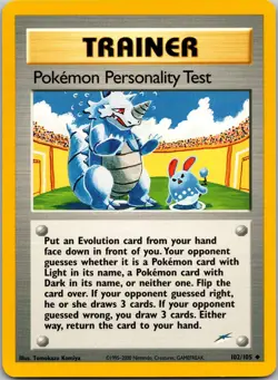 Pokemon Personality Test 102/105 Neo Destiny Pokemon Vintage WOTC LP - Image 1