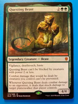 MTG 1x Questing Beast # 171 Throne of Eldraine Magic the Gathering Card x1 NM - Image 1