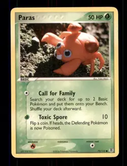 2X Pokemon Card Paras (EX FireRed LeafGreen) 72/112 PLAYED Non-Holo Common TCG!! - Image 1