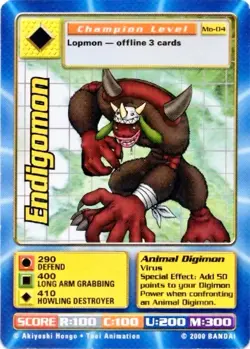 Digimon Digi Battle Endigomon Mo-04 Vintage Movie Promo Card LP - Image 1