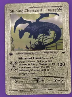 Shining Charizard 100HP Three Star Rare Gold Foil Card - Image 1