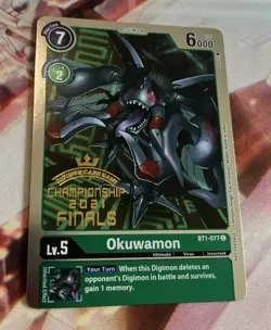 Digimon Card Okuwamon BT1-077 Common Championship 2021 Finals Stamp NM - Image 1
