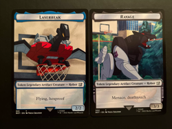 MTG Foil Laserbeak & Ravage Tokens NM Soundwave Sonic Spy Tokens BRO Transformer - Image 1