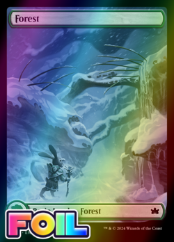 x1 Forest BLB Bloomburrow MTG 281 FOIL FULL ART BASIC LAND M/NM 1x - Image 1