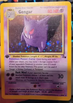 Gengar Holographic 1st Edition Pokemon TCG 1999 Fossil Set 05/62 LP - Image 1