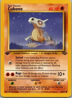 Cubone 1999 Pokemon Jungle Set 1st Edition 50/64 - Image 1
