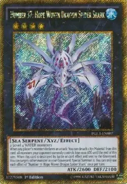 Number 37: Hope Woven Dragon Spider Shark - PGL3-EN007 - Gold Secret Rare Yugioh - Image 1