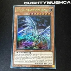 YUGIOH BLUE EYES ALTERNATIVE WHITE DRAGON GREEN ULTRA RARE LDS2-EN008 1ST ED - Image 2