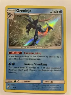 Pokemon TCG Greninja 9/18 Holo Rare Detective Pikachu LP Card - Image 1