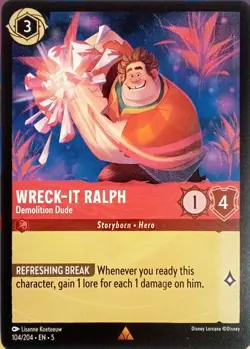 104/204 WRECK-IT RALPH DEMOLITION DUDE RARE DISNEY LORCANA CARD - Image 1