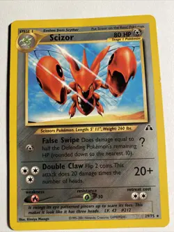 Scizor Neo Discovery 29/75 Regular Rare Pokemon Trading Card - Image 1