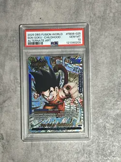 PSA 10 Son Goku : Childhood FB06-025 Leader Alt Dragon Ball Card Rivals Clash - Image 1