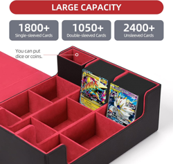 Deck Case for Trading Cards 1800+, PU Leather Commander Deck Box Organizer Holde - Image 3