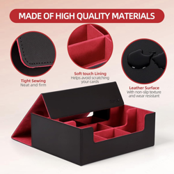 Deck Case for Trading Cards 1800+, PU Leather Commander Deck Box Organizer Holde - Image 4