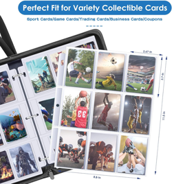 900 Pockets Card Binder, Trading Card 9 Pocket Durable Card Holder Album, Baseba - Image 5