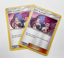 Jessie & James HOLO 58/68 x2 Pokemon Card Hidden Fates 2019 LP 2x - Image 1