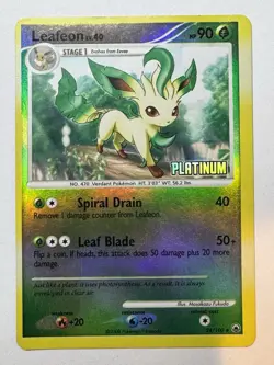 Pokemon TCG Leafeon 24/100 Reverse Holo Majestic Dawn Platinum Stamped Card LP - Image 1