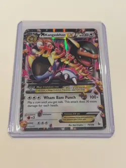 M Kangaskhan EX 79/106 Flashfire Holo Pokemon Card Mega XY V Heavily Damaged - Image 2