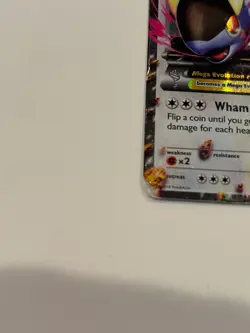 M Kangaskhan EX 79/106 Flashfire Holo Pokemon Card Mega XY V Heavily Damaged - Image 4