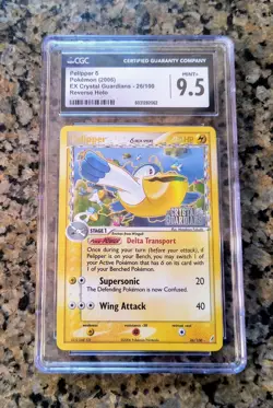 Pelipper EX Crystal Guardians Rev Holo Pokemon Card CGC 9.5 MINT+ #26/100 (2006) - Image 1