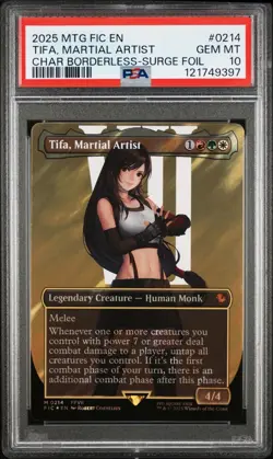 Final Fantasy MTG Magic *SURGE FOIL* Tifa Martial Artist #0214 *GEM MINT PSA 10* - Image 1
