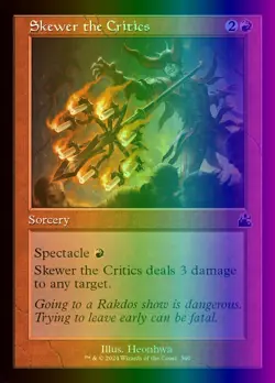 MTG Magic the Gathering Skewer the Critics (340/497) Ravnica Remastered NM FOIL - Image 1