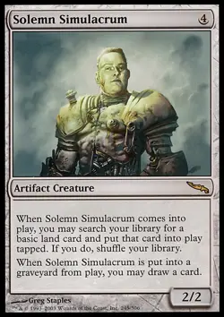 MTG Magic the Gathering Solemn Simulacrum (245/306) Mirrodin MP - Image 1